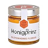 Honig Sommerblütenhonig flüssig 100% Deutscher Blütenhonig [1 x 250 Gramm] flüssiger Sommerblüten Honig, ursprünglicher und natürlicher Honiggenuss, Honigprinz Familien-Imkerei