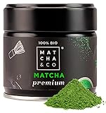 Matcha & CO | 100% biologischer Premium-Matcha-Tee 30 g [Zeremonielle Premiumqualität]. Bio-Grünteepulver aus Japan. Zeremonieller Bio-Matcha-Tee. 100% natürlicher Premium-Matcha-Grüntee