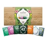Pukka | Bio Tee Geschenkset | 'Wohlfühlbox' aus nachhaltigem Bambus | Kräutertee Geschenk | 6 Tee Varianten | 42 Teebeutel | Tee Aufbewahrung | Manuka Honig | Matcha