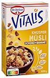 Dr. Oetker Vitalis Knuspermüsli Schoko-Banane: Knuspermüsli mit Vollmilchschokolade und Banane, 5er Packung, (5 x 600g)